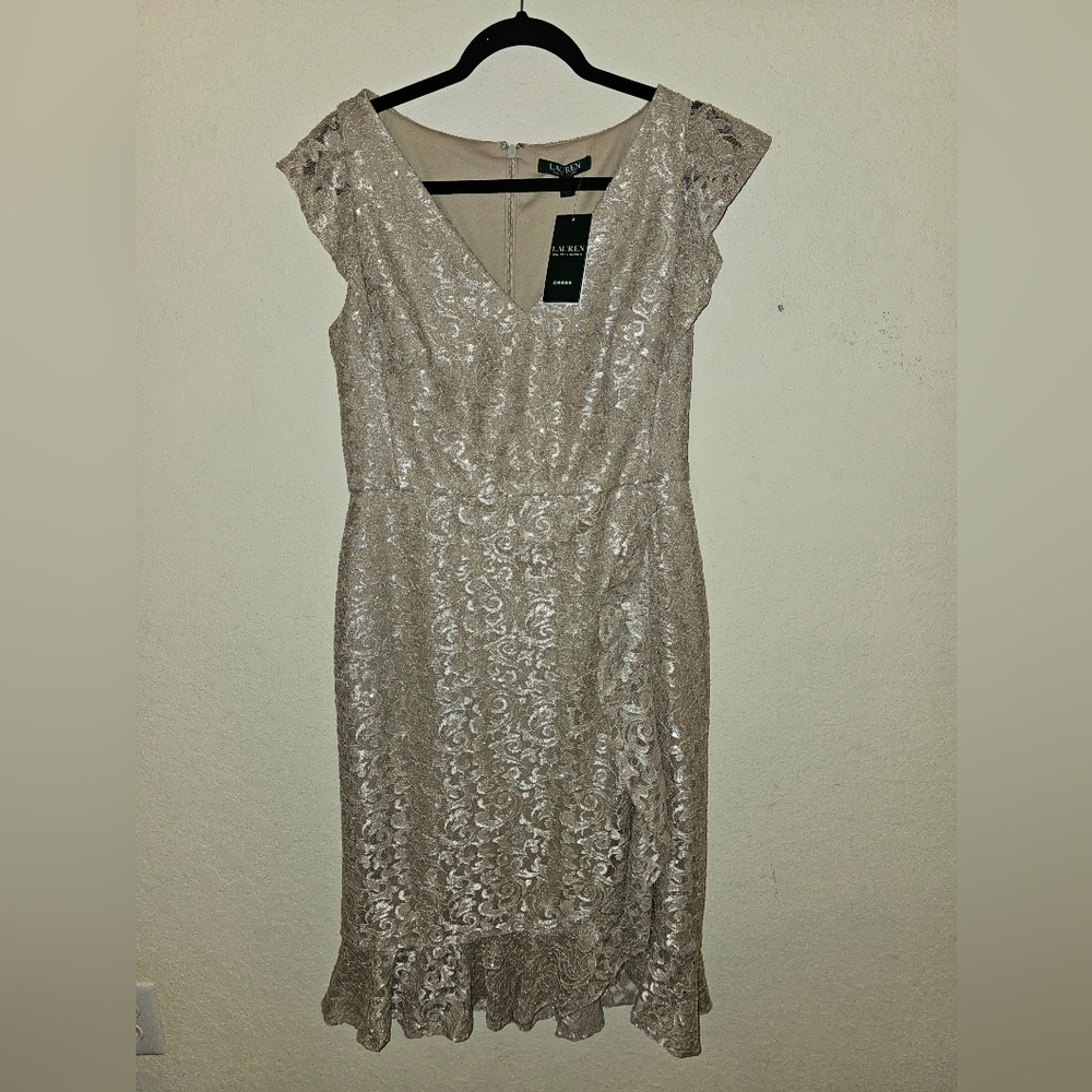 Ralph Lauren natural/gold shimmer dress.